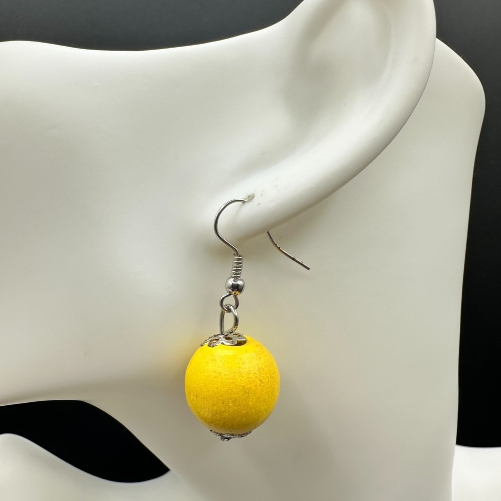Yellow Bead Drop Earrings - Women Jewelry Earrings
